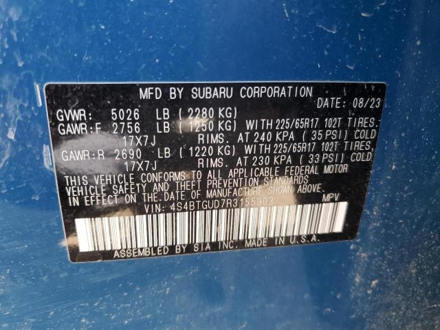 Photo 12 VIN: 4S4BTGUD7R3155903 - SUBARU OUTBACK WI 