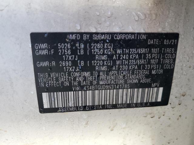 Photo 12 VIN: 4S4BTGUD9N3141785 - SUBARU OUTBACK WI 