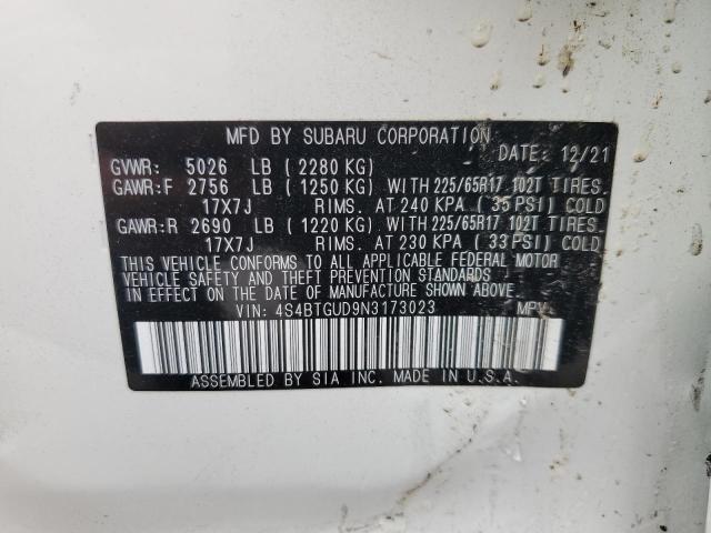 Photo 13 VIN: 4S4BTGUD9N3173023 - SUBARU OUTBACK WI 