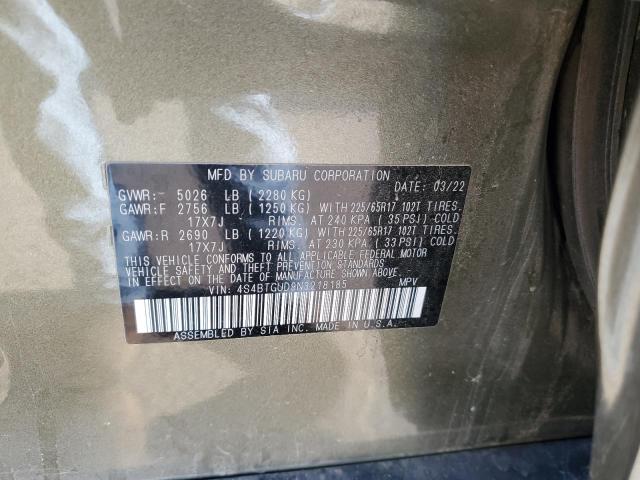 Photo 12 VIN: 4S4BTGUD9N3218185 - SUBARU OUTBACK WI 