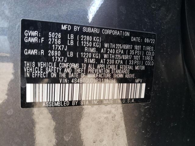 Photo 12 VIN: 4S4BTGUD9P3119756 - SUBARU OUTBACK WI 