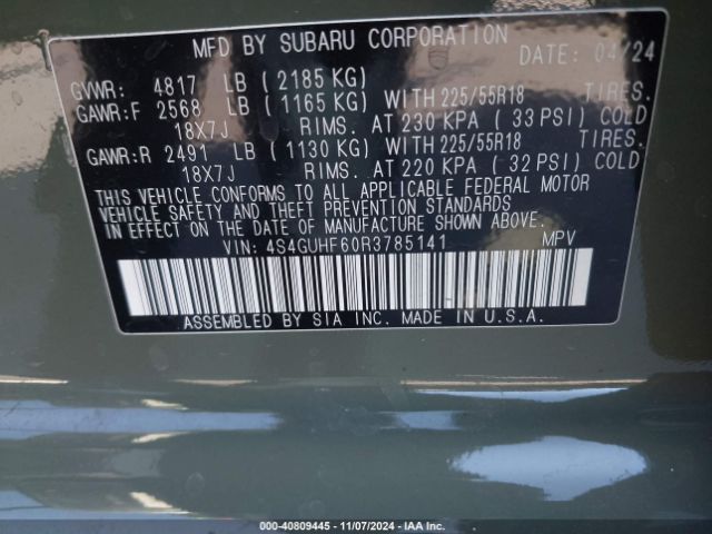 Photo 8 VIN: 4S4GUHF60R3785141 - SUBARU CROSSTREK 