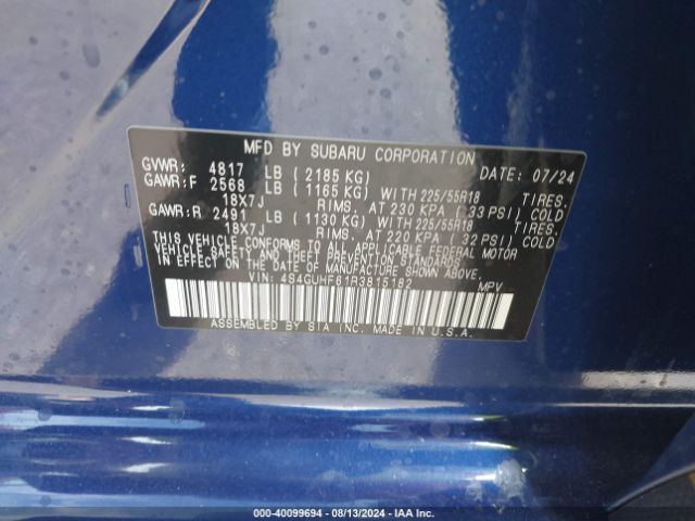 Photo 8 VIN: 4S4GUHF61R3815182 - SUBARU CROSSTREK 