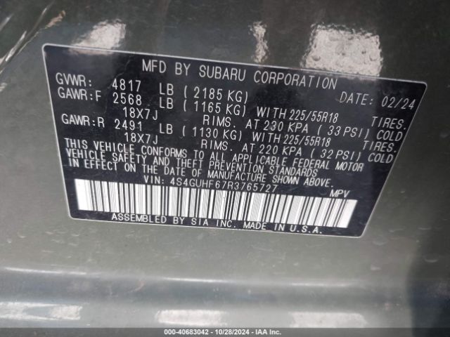 Photo 8 VIN: 4S4GUHF67R3765727 - SUBARU CROSSTREK 