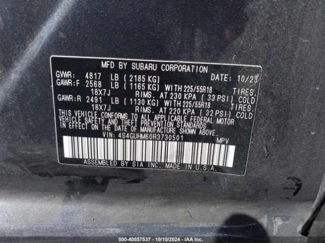 Photo 8 VIN: 4S4GUHM60R3730501 - SUBARU CROSSTREK 