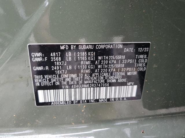 Photo 12 VIN: 4S4GUHM62R3747056 - SUBARU CROSSTREK 