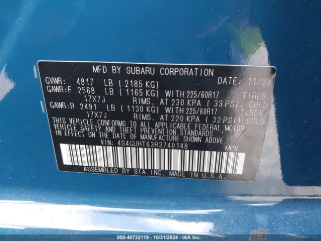 Photo 8 VIN: 4S4GUHT63R3740148 - SUBARU CROSSTREK 