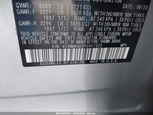 Photo 8 VIN: 4S4WMAAD4R3457522 - SUBARU ASCENT 