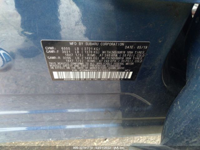 Photo 8 VIN: 4S4WMABD0K3479957 - SUBARU ASCENT 