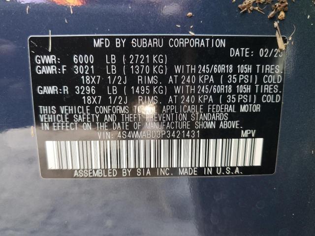 Photo 12 VIN: 4S4WMABD3P3421431 - SUBARU ASCENT PRE 