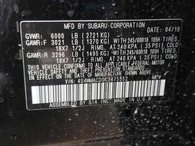 Photo 12 VIN: 4S4WMACD0K3475552 - SUBARU ASCENT PRE 