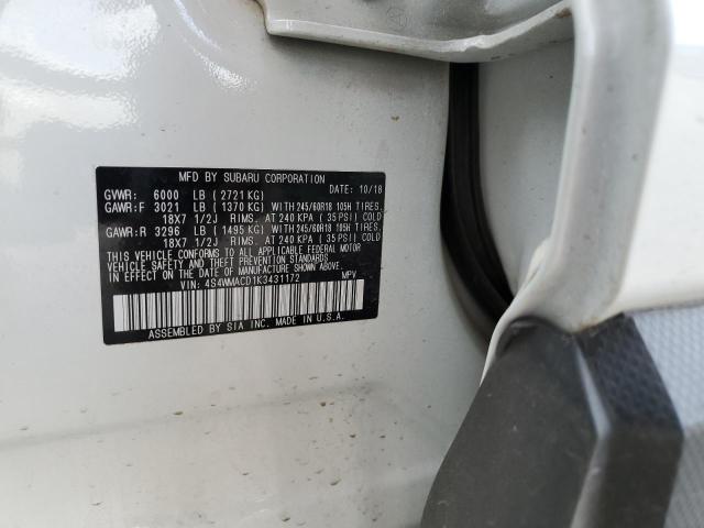 Photo 12 VIN: 4S4WMACD1K3431172 - SUBARU ASCENT PRE 