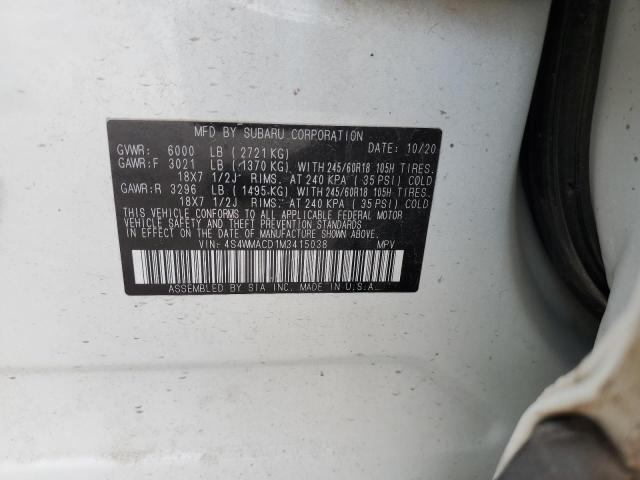 Photo 12 VIN: 4S4WMACD1M3415038 - SUBARU ASCENT PRE 