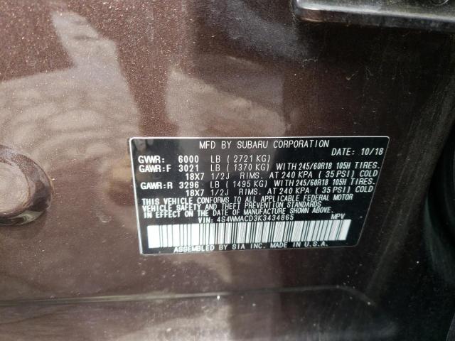 Photo 12 VIN: 4S4WMACD3K3434865 - SUBARU ASCENT PRE 