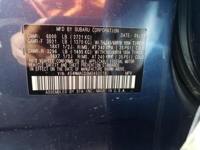 Photo 11 VIN: 4S4WMACD5M3450519 - SUBARU ASCENT PRE 