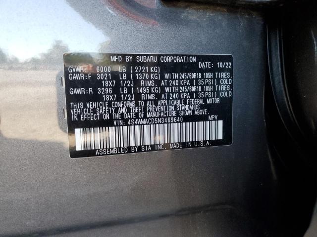 Photo 12 VIN: 4S4WMACD5N3469640 - SUBARU ASCENT PRE 