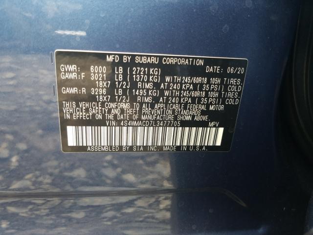 Photo 9 VIN: 4S4WMACD7L3477705 - SUBARU ASCENT PRE 