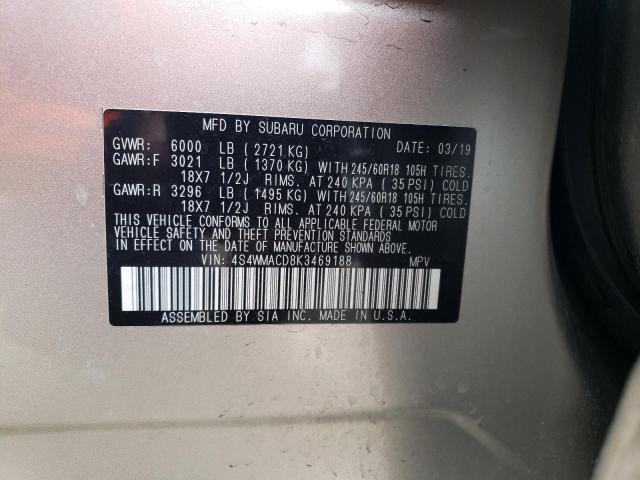 Photo 12 VIN: 4S4WMACD8K3469188 - SUBARU ASCENT PRE 