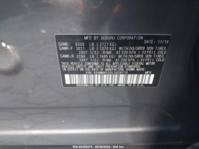 Photo 8 VIN: 4S4WMAED0L3439715 - SUBARU ASCENT 