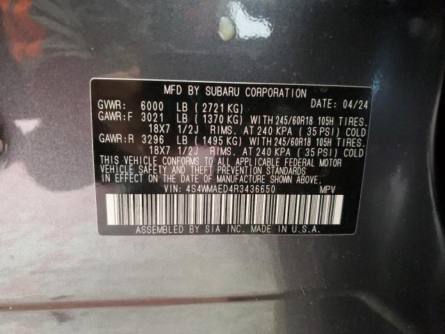 Photo 12 VIN: 4S4WMAED4R3436650 - SUBARU ASCENT PRE 