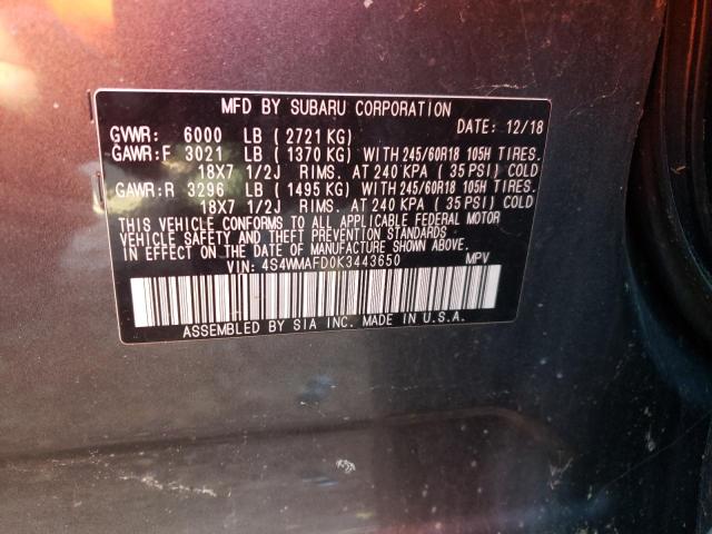 Photo 13 VIN: 4S4WMAFD0K3443650 - SUBARU ASCENT PRE 