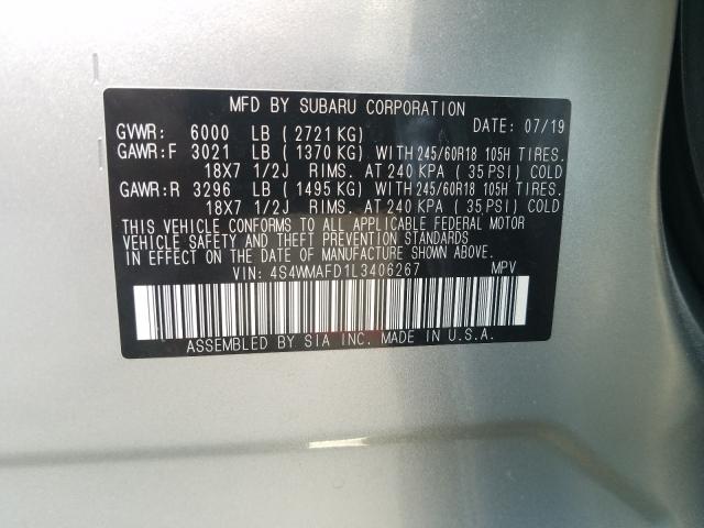 Photo 9 VIN: 4S4WMAFD1L3406267 - SUBARU ASCENT 