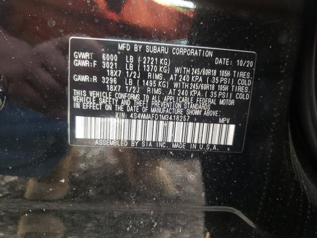 Photo 9 VIN: 4S4WMAFD1M3418257 - SUBARU ASCENT PRE 