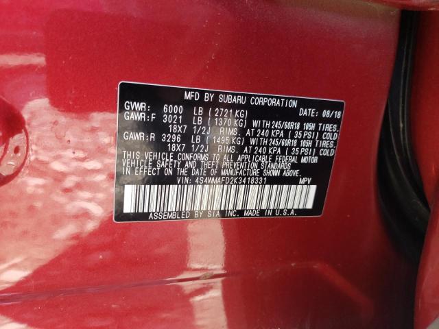 Photo 11 VIN: 4S4WMAFD2K3418331 - SUBARU ASCENT PRE 