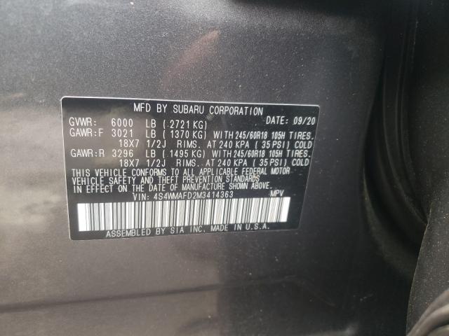 Photo 9 VIN: 4S4WMAFD2M3414363 - SUBARU ASCENT PRE 