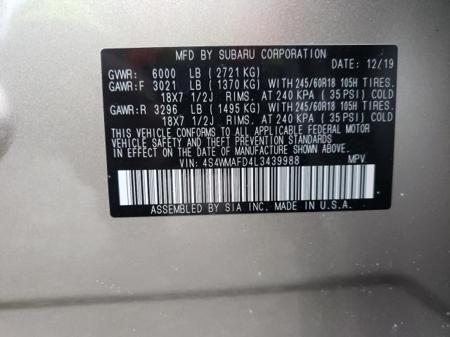 Photo 9 VIN: 4S4WMAFD4L3439988 - SUBARU ASCENT 