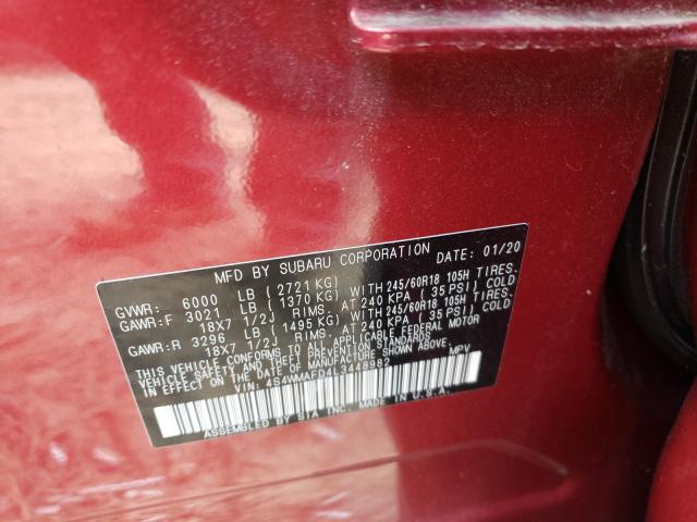 Photo 9 VIN: 4S4WMAFD4L3448982 - SUBARU ASCENT PRE 