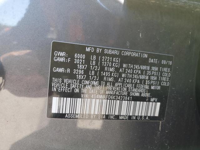 Photo 12 VIN: 4S4WMAFD6K3423841 - SUBARU ASCENT PRE 