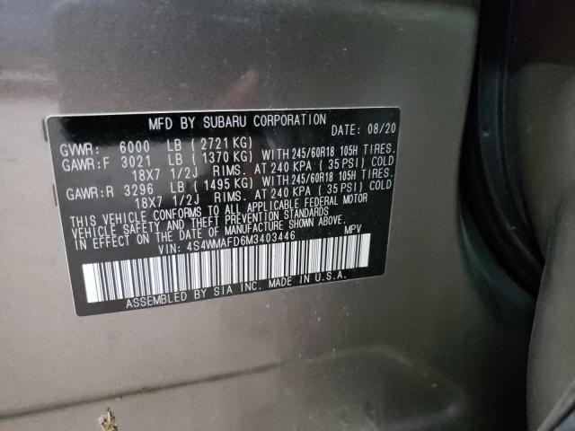 Photo 12 VIN: 4S4WMAFD6M3403446 - SUBARU ASCENT PRE 