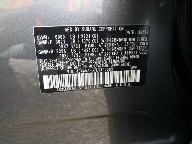 Photo 9 VIN: 4S4WMAFD7L3402093 - SUBARU ASCENT PRE 