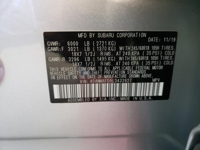 Photo 9 VIN: 4S4WMAFD9L3433927 - SUBARU ASCENT PRE 