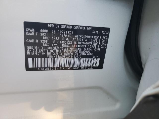 Photo 11 VIN: 4S4WMAFDXK3432770 - SUBARU ASCENT PRE 