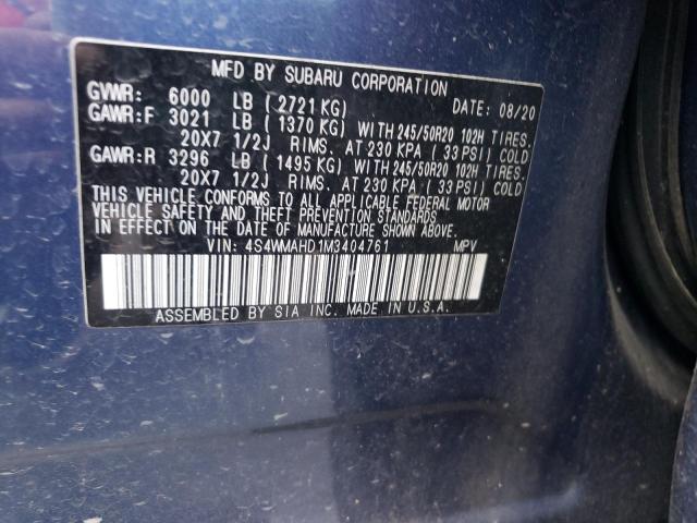 Photo 12 VIN: 4S4WMAHD1M3404761 - SUBARU ASCENT PRE 