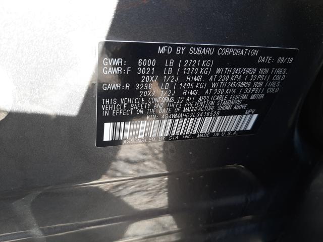 Photo 9 VIN: 4S4WMAHD2L3416528 - SUBARU ASCENT PRE 