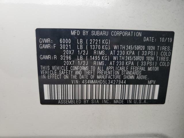 Photo 12 VIN: 4S4WMAHD5L3427944 - SUBARU ASCENT PRE 