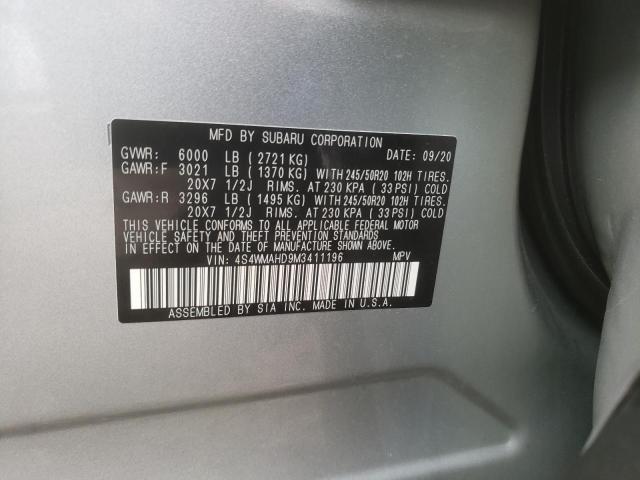 Photo 12 VIN: 4S4WMAHD9M3411196 - SUBARU ASCENT PRE 