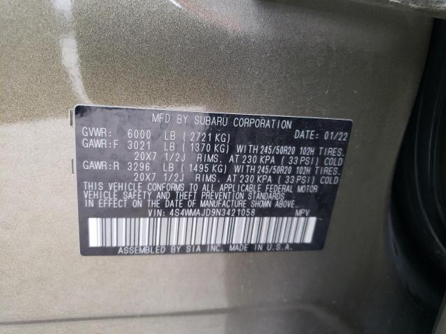 Photo 12 VIN: 4S4WMAJD9N3421058 - SUBARU ASCENT ONY 