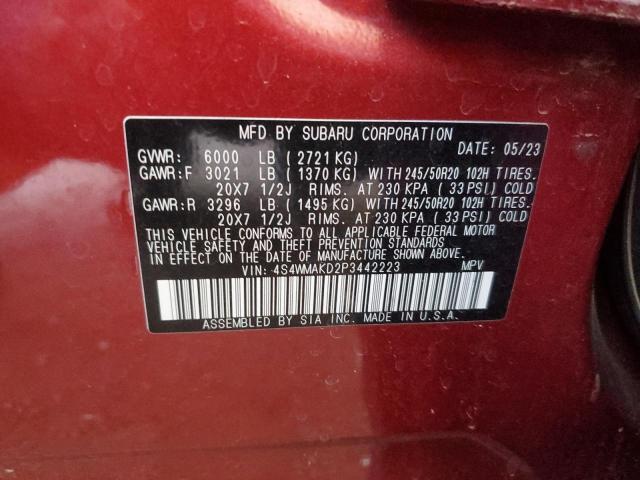 Photo 12 VIN: 4S4WMAKD2P3442223 - SUBARU ASCENT LIM 