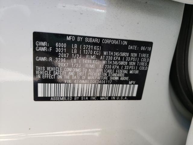 Photo 9 VIN: 4S4WMALD0K3406117 - SUBARU ASCENT LIM 