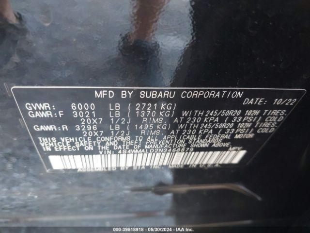 Photo 8 VIN: 4S4WMALD2N3468879 - SUBARU ASCENT 