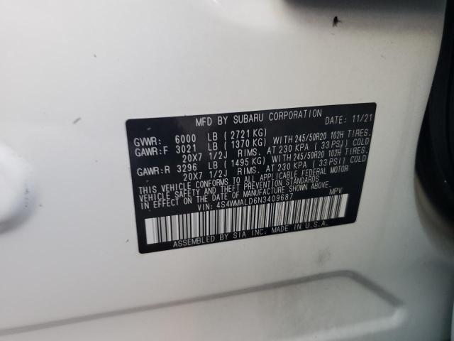 Photo 13 VIN: 4S4WMALD6N3409687 - SUBARU ASCENT LIM 