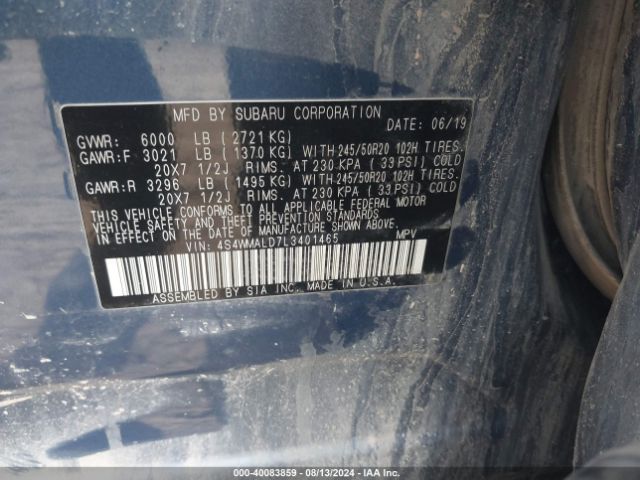 Photo 8 VIN: 4S4WMALD7L3401465 - SUBARU ASCENT 