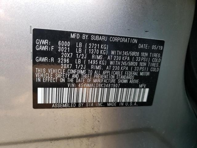 Photo 12 VIN: 4S4WMALD8K3481907 - SUBARU ASCENT LIM 