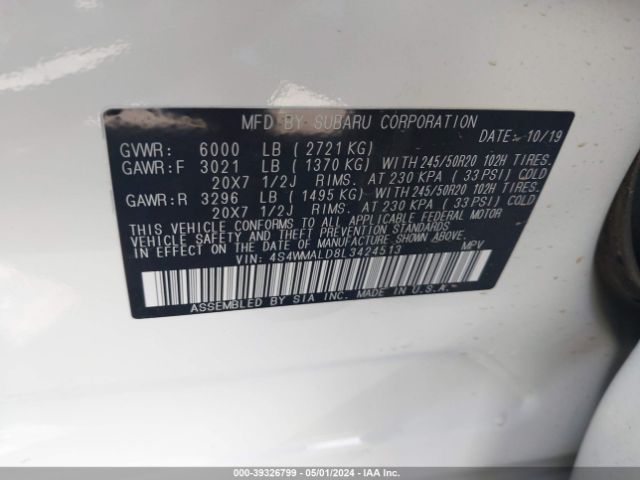 Photo 8 VIN: 4S4WMALD8L3424513 - SUBARU ASCENT 