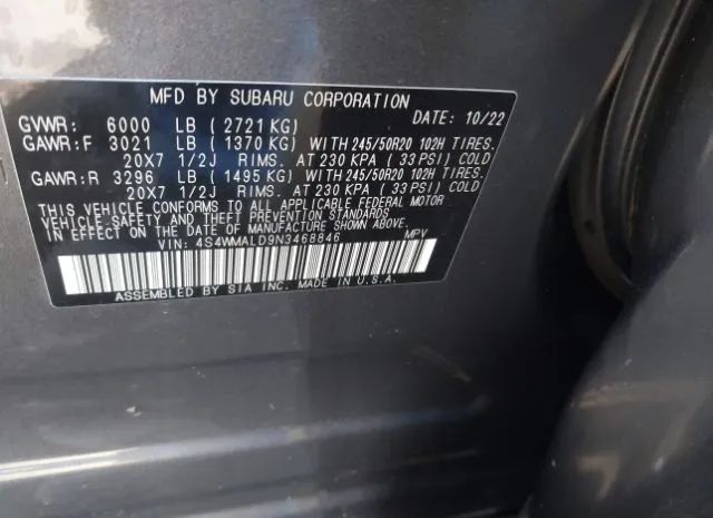 Photo 8 VIN: 4S4WMALD9N3468846 - SUBARU ASCENT 