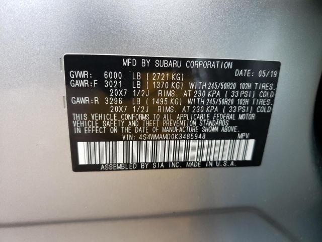 Photo 12 VIN: 4S4WMAMD0K3485948 - SUBARU ASCENT LIM 